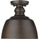 Holmes 1 Light 9 inch Rubbed Bronze Flush Mount Ceiling Light